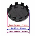 Autó felniközép kupak új típus (4 db) fekete 56 mm