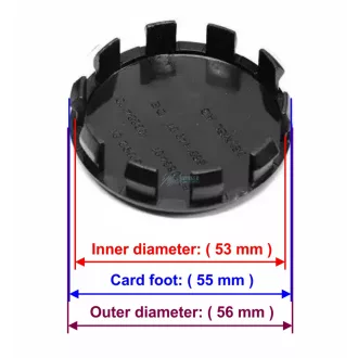 Autó felniközép kupak új típus (4 db) fekete 56 mm