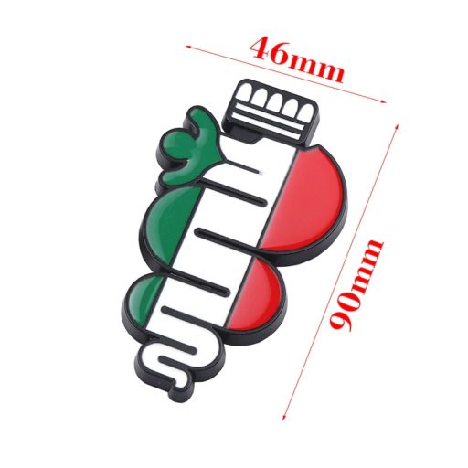 3D autó matrica Alfa Romeo Zászlós ezüst szélü