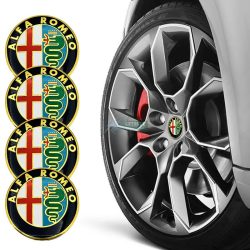   3D autó Alfa Romeo arany felniközép kupak matrica (4 db) 65 mm, alumínium, keménygyantás
