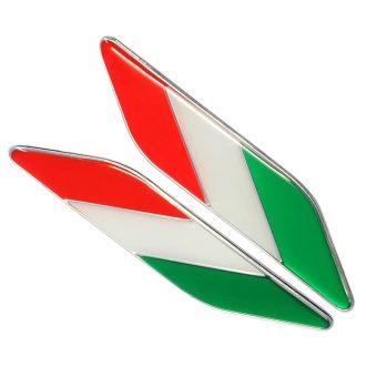 3D autó Olasz Magyar zászló matrica (1 pár)
