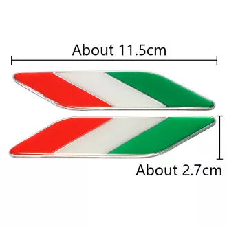 3D autó Olasz Magyar zászló matrica (1 pár)