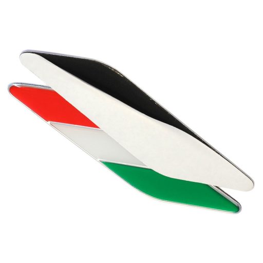 3D autó Olasz Magyar zászló matrica (1 pár)