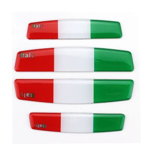 3D autó matrica, ajtó ütközés védő Olasz zászló (1 készlet)