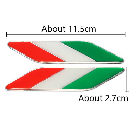 3D autó Olasz Magyar zászló matrica (1 pár)