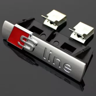 3D autó matrica Audi S Line matt ezüst hűtőrácsra