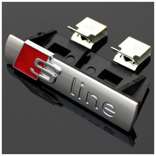 3D autó matrica Audi S Line matt ezüst hűtőrácsra