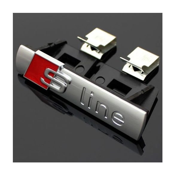 3D autó matrica Audi S Line matt ezüst hűtőrácsra