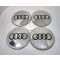 3D autó Audi ezüst felniközép 60 mm, kupak matrica (4 db) alumínium