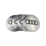 3D autó Audi ezüst felniközép 60 mm, kupak matrica (4 db) alumínium