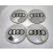 3D autó Audi ezüst felniközép 65 mm, kupak matrica (4 db) alumínium