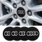 3D autó Audi fekete felniközép 56 mm, kupak matrica (4 db) alumínium