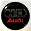 3D autó Audi fekete-piros felniközép 65 mm, kupak matrica (4 db) alumínium, keménygyantás