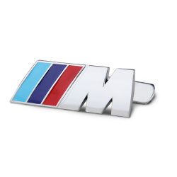 3D autó matrica BMW M Power fényes ezüst, hűtőrácsra