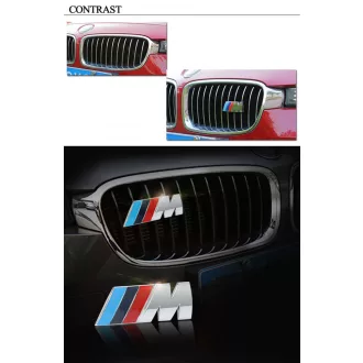 3D autó matrica BMW M Power fényes ezüst, hűtőrácsra