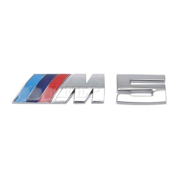 3D autó matrica BMW M5 Power fényes ezüst