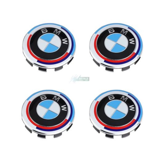 3D autó BMW felniközép 68 mm kupak (4 db) Motorsport jubileumi szett