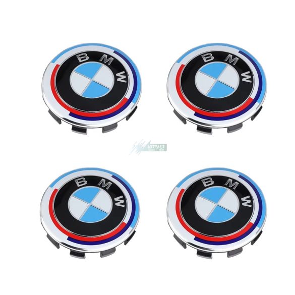 3D autó BMW felniközép 68 mm kupak (4 db) Motorsport jubileumi szett