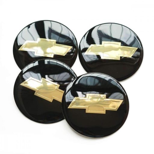 3D autó Chevrolet fekete felniközép kupak matrica (4 db) 56 mm, alumínium