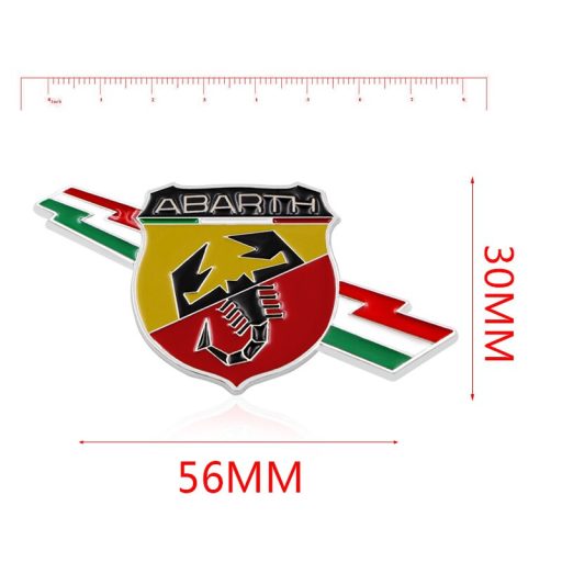 3D metál Fiat Abarth színes autó matrica