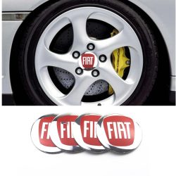   3D autó Fiat felniközép kupak matrica (4 db) 65 mm, alumínium keménygyantás