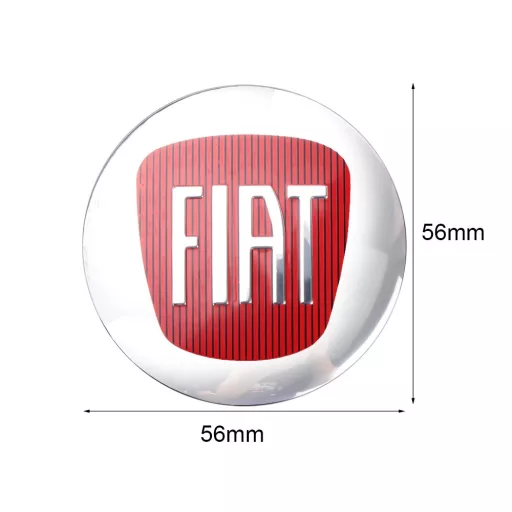 3D autó Fiat felniközép kupak matrica (4 db) 56 mm, alumínium