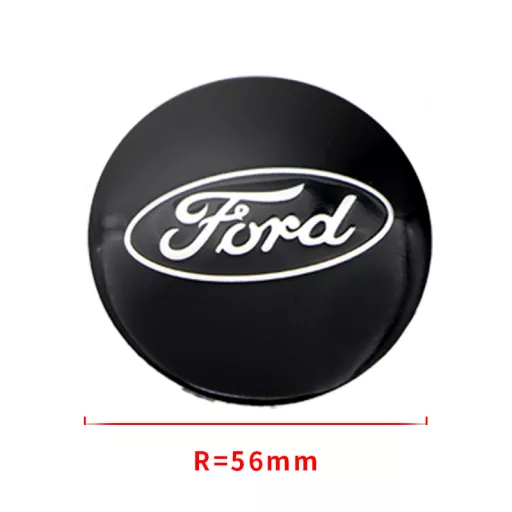 3D autó Ford fekete felniközép kupak matrica (4 db) 56 mm, alumínium