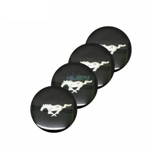 3D autó Ford Mustang felniközép kupak matrica (4 db) 56 mm, alumínium