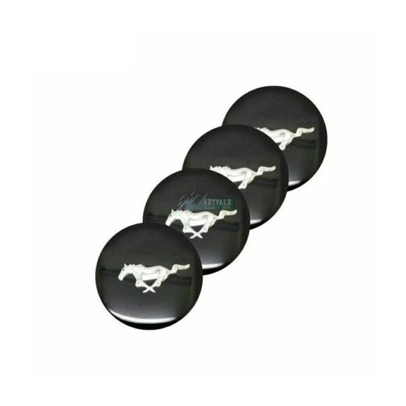 3D autó Ford Mustang felniközép kupak matrica (4 db) 56 mm, alumínium