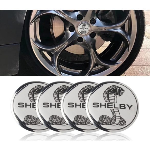 3D autó Ford Mustang Shelby felniközép kupak matrica (4 db) 56 mm, alumínium