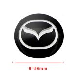 3D autó Mazda fekete felniközép kupak matrica (4 db) 56 mm, alumínium