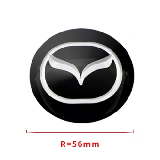   3D autó Mazda fekete felniközép kupak matrica (4 db) 56 mm, alumínium
