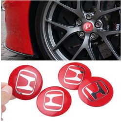   3D autó Honda piros felniközép kupak matrica (4 db) 56 mm, alumínium