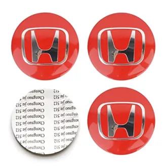   3D autó Honda piros felniközép kupak matrica (4 db) 65 mm, alumínium