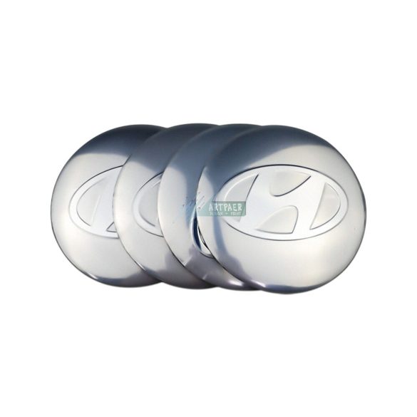 3D autó Hyundai ezüst felniközép kupak matrica (4 db) 56 mm, alumínium