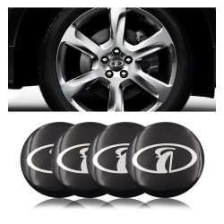   3D autó Lada fekete felniközép kupak matrica (4 db) 56 mm, alumínium