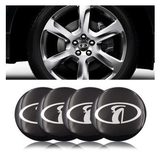   3D autó Lada fekete felniközép kupak matrica (4 db) 56 mm, alumínium