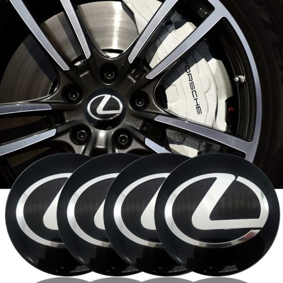 3D autó Lexus fekete felniközép matrica szett (4 db) 56 mm