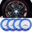 3D autó Mercedes ezüst-kék felniközép kupak matrica (4 db) 56 mm, alumínium