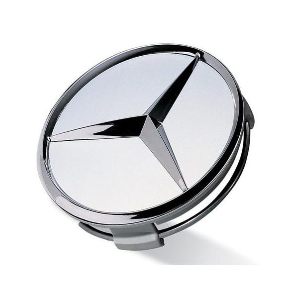 3D autó Mercedes ezüst felniközép 75 mm, kupak (4 db) ABS, alumínium, 4 db-os szett