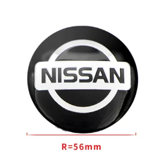   3D autó Nissan fekete felniközép kupak matrica (4 db) 56 mm alumínium