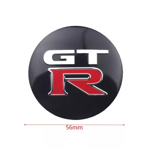 3D autó Nissan GTR felniközép kupak matrica (4 db) 56 mm alumínium