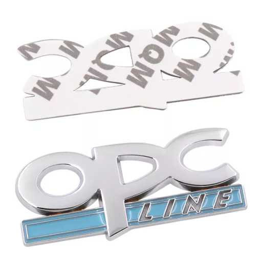 3D autó matrica Opel OPC Line fényes ezüst