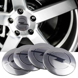   3D autó Opel ezüst felniközép kupak matrica (4 db) 56 mm alumínium