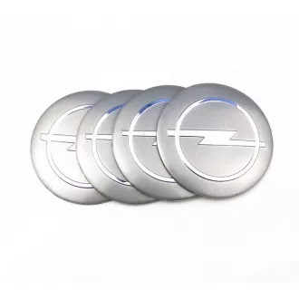   3D autó Opel ezüst felniközép kupak matrica (4 db) 56 mm alumínium