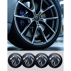   3D autó Peugeot  fekete felniközép kupak matrica (4 db) 56 mm, alumínium