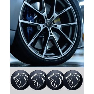   3D autó Peugeot  fekete felniközép kupak matrica (4 db) 56 mm, alumínium
