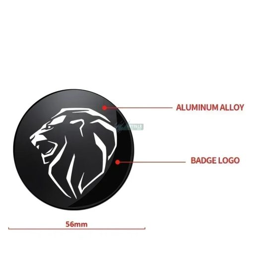 3D autó Peugeot  fekete felniközép kupak matrica (4 db) 56 mm, alumínium