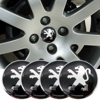   3D autó Peugeot felniközép kupak matrica szett (4 db) 65 mm, alumínium