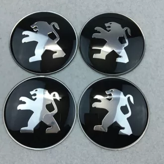   3D autó Peugeot felniközép kupak matrica szett (4 db) 65 mm, alumínium